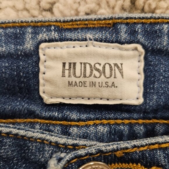 Hudson SZ 25 Low Rise Straight Leg Side Grommet Detail Capri Biker Jeans - Picture 3 of 14